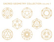 Sacred Geometry Vector Collection - Golden isolated on white