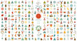 Christmas, New Year holidays icon big set. Flat style collection. Vector illustration