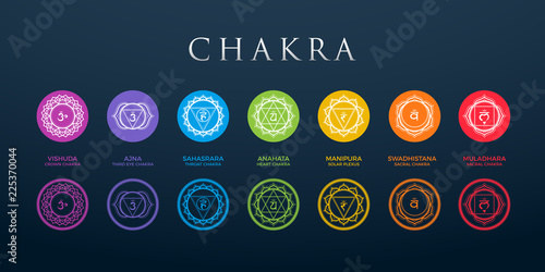 Photo  Chakra Set Vector Illustration