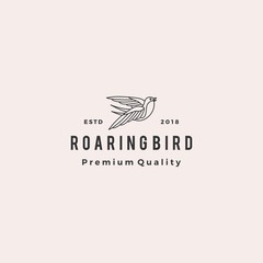 Wall Mural - roaring bird logo retro hipster vintage vector icon illustration