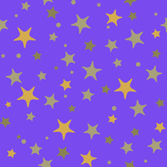 Fototapete - Geometric seamless pattern. Monochrome randomly abstract vector texture with stars