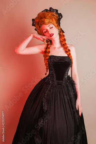 Gothic Halloween Clothes Young Fantastic Redhead Queen With