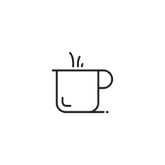 Wall Mural - line hot beverage cup icon on white background