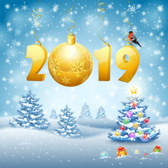 Canvas Print - Christmas and New Year background