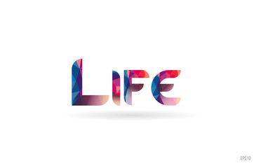 life colored rainbow word text suitable for logo design