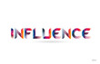 influence colored rainbow word text suitable for logo design