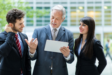 Wall Mural - Business people working outdoor