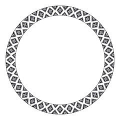 Round frame with celtic signs isolated on white background. Vector illustration.