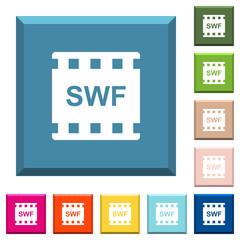 Wall Mural - SWF movie format white icons on edged square buttons