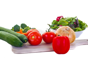 Wall Mural - Vegetables for Salad with Greens in Bowl