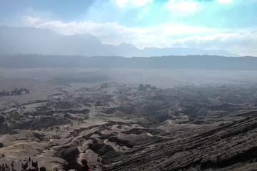 Wall Mural - The foot hill into the top of Bromo mountain volcano.