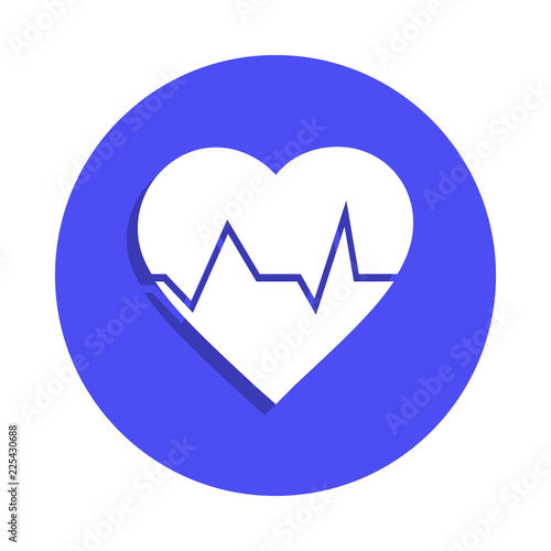 Photo  heartbeat icon in badge style
