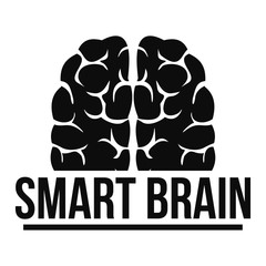 Canvas Print - Human smart brain logo. Simple illustration of human smart brain vector logo for web design isolated on white background