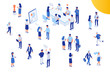 © Oksana - Isomeric office people vector set. Office life. Flat vector characters isolated on white background.