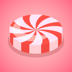 Wall Mural - Red candy swirl icon. Isometric of red candy swirl vector icon for web design isolated on white background