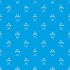 Wall Mural - Drums pattern vector seamless blue repeat for any use