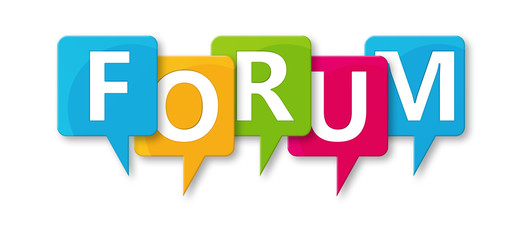 Wall Mural - Forum - letters written in beautiful boxes on white background