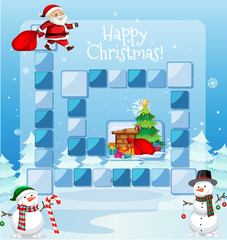 Wall Mural - Happy christmas game template