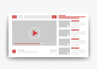 Aufkleber - View video clips in the browser window. Vector Online video template.