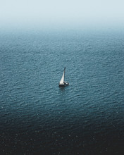 Lonely Yacht In The Black Sea