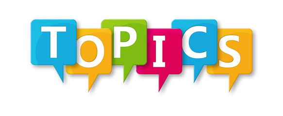 Wall Mural - Topics - letters written in beautiful boxes on white background