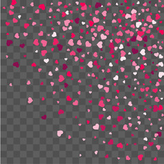 Heart confetti beautifully fall on the background