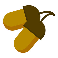 Wall Mural - oak nut icon. flat illustration of oak nut vector icon for web design