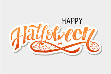 Happy Halloween lettering Calligraphy Brush Text Holiday Sticker