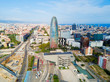 Barcelona aerial panoramic view, Spain