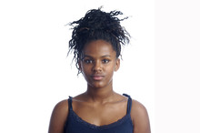 Portrait Of A  African Teen On White Background