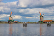 Panorama of windmills in Schans at Amsterdam, Netherlands