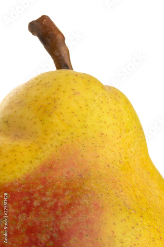 yellow ripe pear on white background