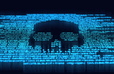 Wall Mural - digital hacking and online crime