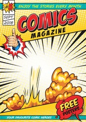 colorful comic magazine cover template