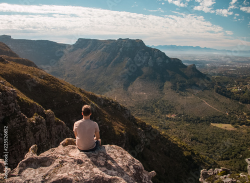 Hiker on Table Mountain Poster Mural XXL
