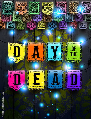 Mexican Set Of Bunting For Day Of The Dead Dia De Los Muertos