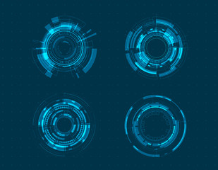 Vector icon set technology circle design.