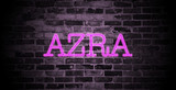 Fototapeta Młodzieżowe - first name Azra in pink neon on brick wall