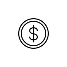 Coin Money Dollar Sign Line Black Icon