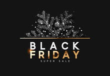Black Friday Sale. Background With Black Snowflake