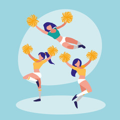 Wall Mural - women cheerleader isolated icon