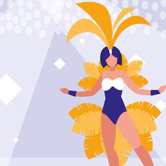 Wall Mural - samba dancer isolated icon