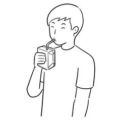 Sticker - vector set of man drinking