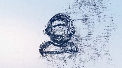 Wall Mural - Logo operator, light news animation. Intro abstract call center