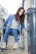 woman on the wheelchair in tight corners