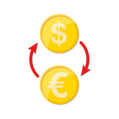 Currency exchange icon. Vector illustration.