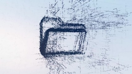 Wall Mural - sign folder, light news animation. Intro abstract file in space
