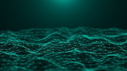 Poster - Abstract technology background. Network connection. Big data visualization. 4k rendering.