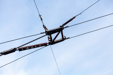 Electric wires for trolleybus