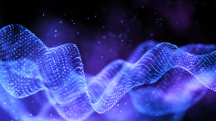 Leinwandbilder - Data technology abstract futuristic illustration. Abstract technology background. Network connection. Big data visualization. 4k rendering.
